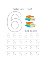 Trace the number six worksheet